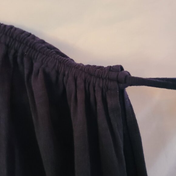 Saks Fifth Avenue Navy Blue Cotton Modal Cover Up Drawstring Shoulders SZ L - Picture 4 of 5